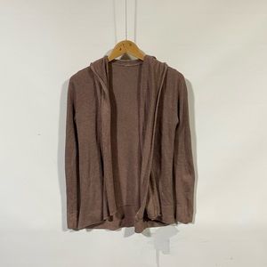 lululemon athletica Brown Ribbed Hooded Cardigan